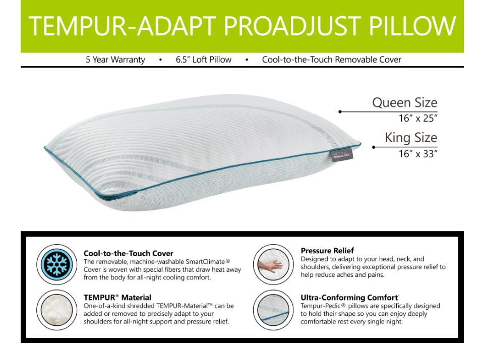 TEMPUR-Adapt ProAdjust Pillow - HassleLess Mattress